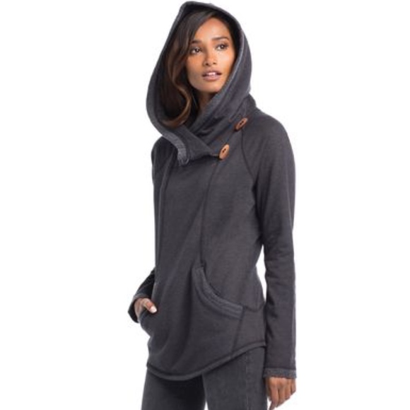 Mendocino Hoodie Pullover in Jet Black by SYNERGY - Picture 2 of 3